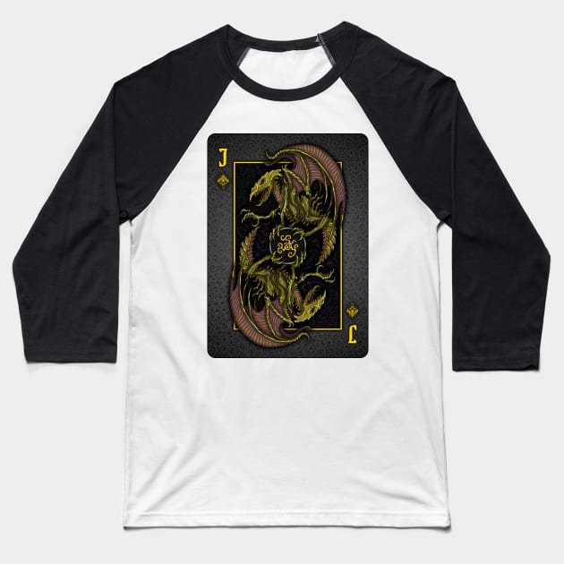 Byakhee Jack of Diamonds Baseball T-Shirt by azhmodai